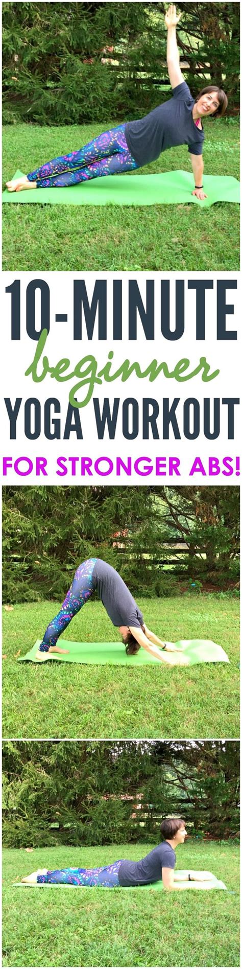 10 Minute Beginner Yoga Workout For Stronger Abs The Seasoned Mom Beginner Yoga Workout