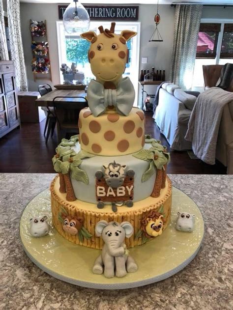 Baby Shower Safari Jungle Cake 3 Tier Safari Jungle Cake For Baby