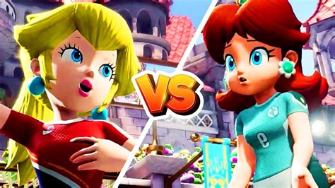 Mario Strikers Battle League Peach Vs Daisy Gameplay Master Difficulty Youtube
