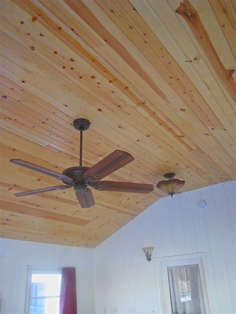 Knotty Pine Ceiling With A Natural Finish In A 3 Season Room Knotty