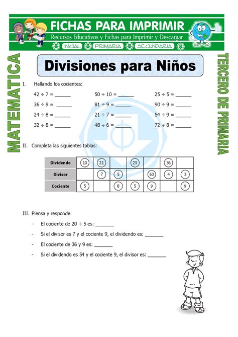 Divisiones Matematicas Para Niños De Tercer Grado B90