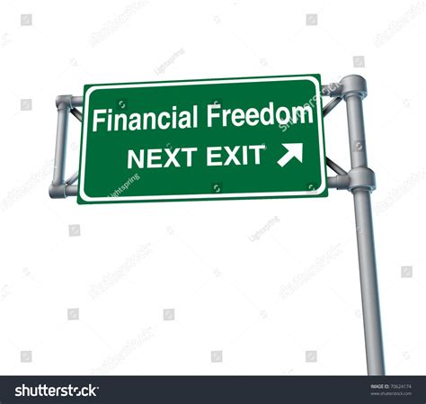 Financial Freedom Business Freeway Exit Sign Stock Illustration