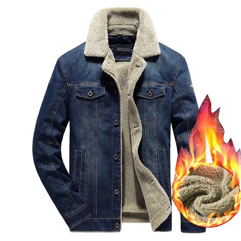 Autumn Winter Denim Jeans Jacket Men Thick Warm Military Mens Jacket