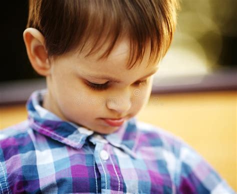 Little Sad Boy Portrait Stock Image Image Of Child Look 28246643