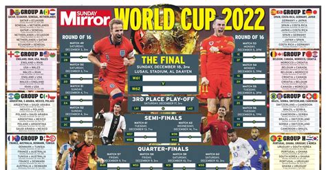 Free World Cup 2022 Wallchart Download Pdf With Fixtures Tv Channel
