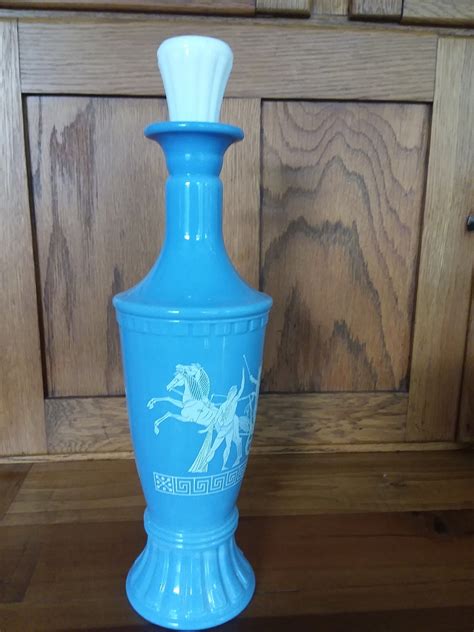 Vintage JIM BEAM LIQUOR Decanter 1960's Blue and White | Etsy