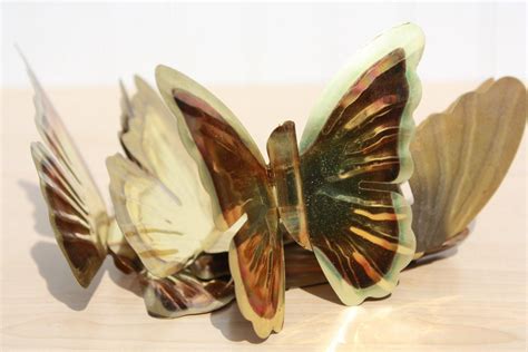 Vintage Brass And Copper Butterfly Wall Hangings Etsy Butterfly