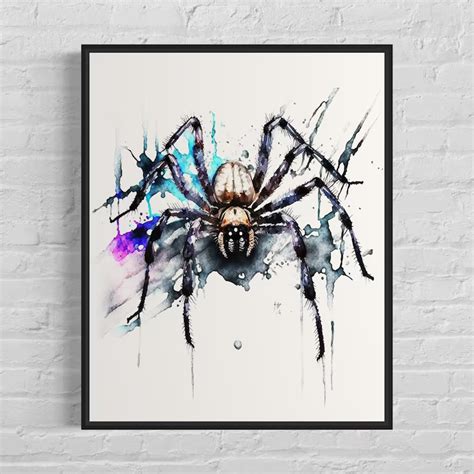 Spider Watercolor Art Print Spider Painting Wall Art Poster Etsy