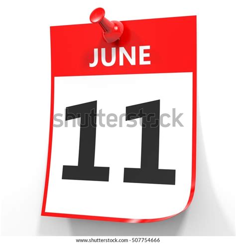 June 11 Calendar On White Background Stock Illustration 507754666