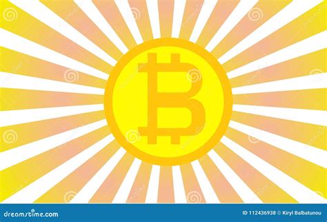 Bitcoin Logo On Orange Background Orange Rays Vector Illustration