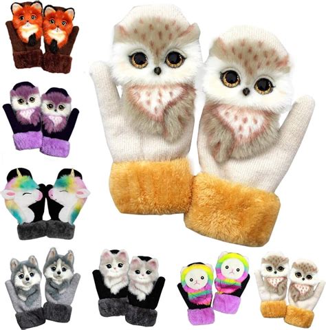 Gloves Hand Knitted Pet Gloves Lifelike Animal Gloves Cute Furry