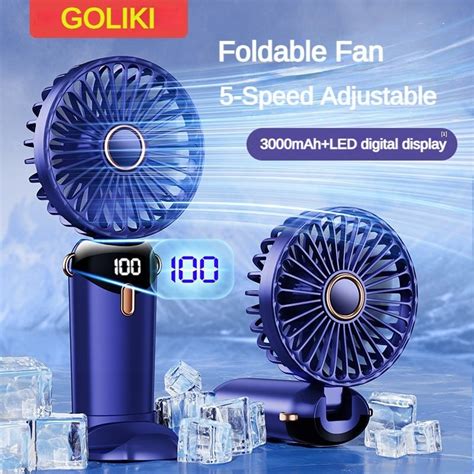 Review 3000mah Handheld Mini Fan Foldable Portable Neck Hanging Fans 5