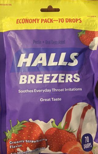 Halls Breezers Economy Pack Soothing Creamy Strawberry Cough Drops Lozenges Ebay