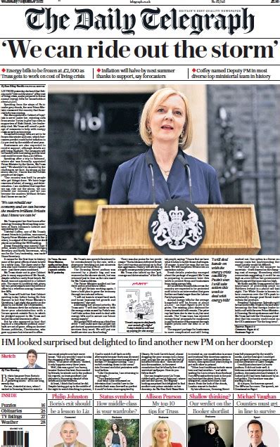 The Daily Telegraph UK Front Page For 7 September 2022 Paperboy