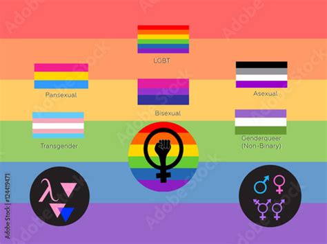 lgbt symbols and flags types of gender vector buy this stock vector and explore similar