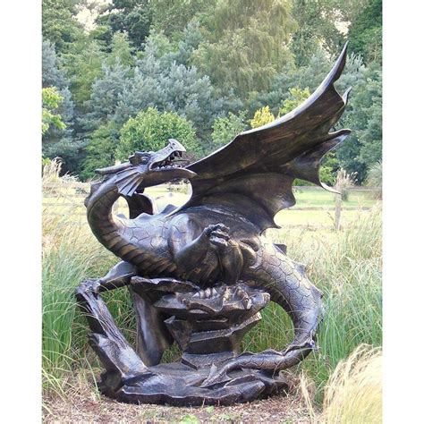Resin material and light weight cause it not as bulky a. Metal Garden Dragon Statue UK|Handmade Sculptures - Candle ...