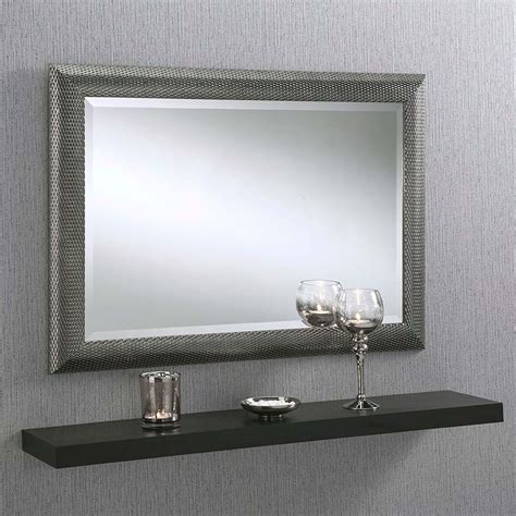 Dimple Effect Grey Rectangular Wall Mirror Homesdirect365