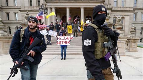 Right Wing Protesters Some Armed Demand Governors End Social