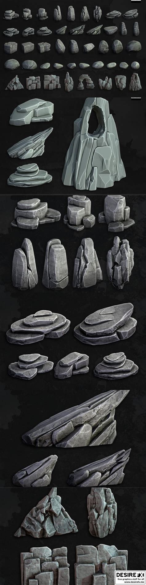 Desire Fx 3d Models Stylized Rock Asset Pack By J Roscinas Low Poly