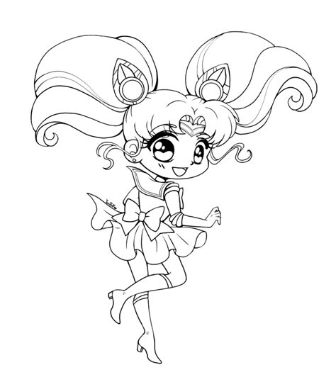 Sailor Chibi Moon Coloring Page By Yampuff Yampuffs Stuff