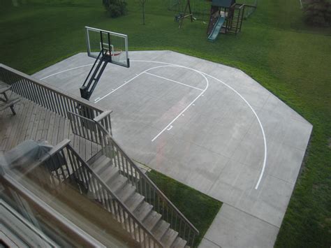 Contact us for a quote on basketball court costs. Tom's backyard court backs right up to his house. His ...