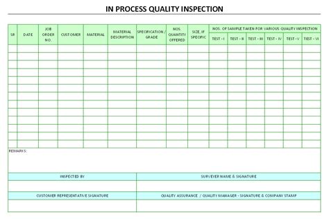 Sample Excel Templates Quality Control Format In Excel