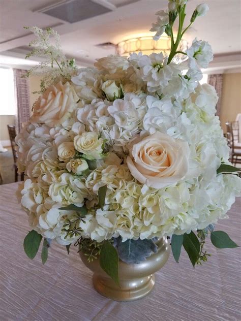 Beautiful Hydrangea And Rose Centerpiece At The Loews Don Cesar