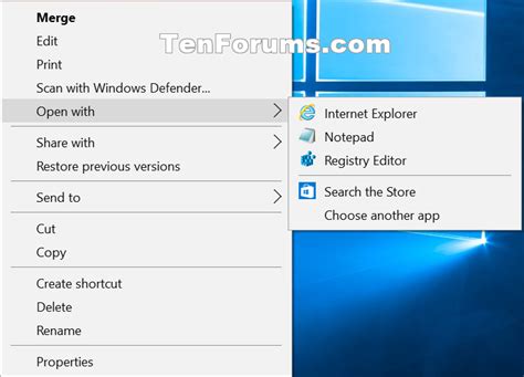 Add Or Remove Open With Context Menu In Windows 10 Tutorials