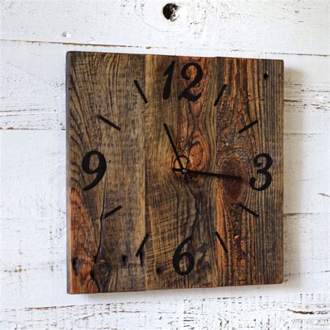 Rustic Barn Wood Clock Reclaimed Wood Clock Large Unique Wall Etsy