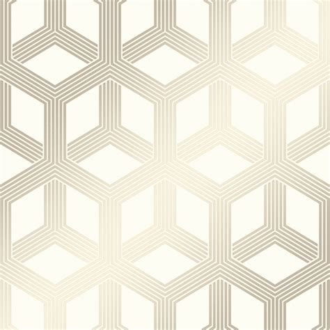 Order online today for next day delivery. Hexa Geometric Wallpaper Cream, Gold - Wallpaper from I ...