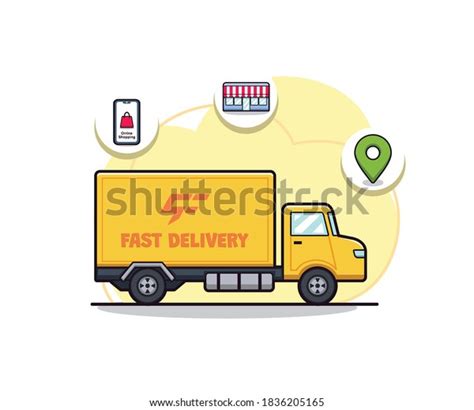 Cute Cartoon Delivery Truck Design Vector Stock Vector Royalty Free