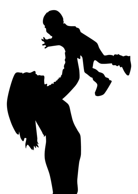 Onlinelabels Clip Art Mother And Son Silhouette 2