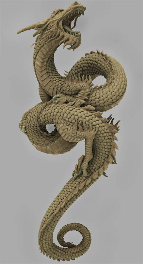 Chinese Dragon Model For 3d Printing Zbrushcentral