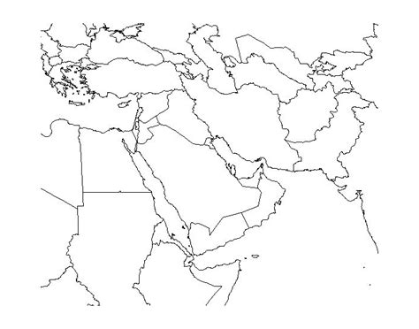 Middle East Political Map — Printable Worksheet