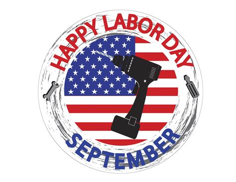 Labor Day Logo With Usa Flag Illustrations Creative Market