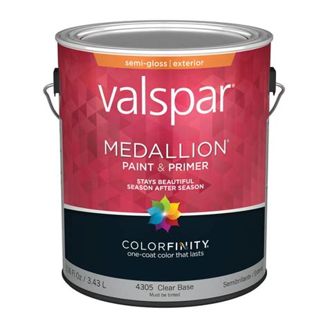 Valspar Medallion Semi Gloss Clear Base Paint And Primer Exterior 1 Gal