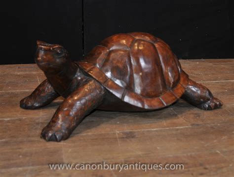 Hand Carved Giant Tortoise Statue Wooden Carving Animals