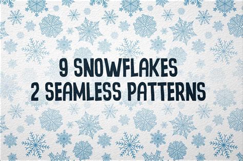 9 Snowflakes Seamless Pattern Vector Seamless Patterns Social Media