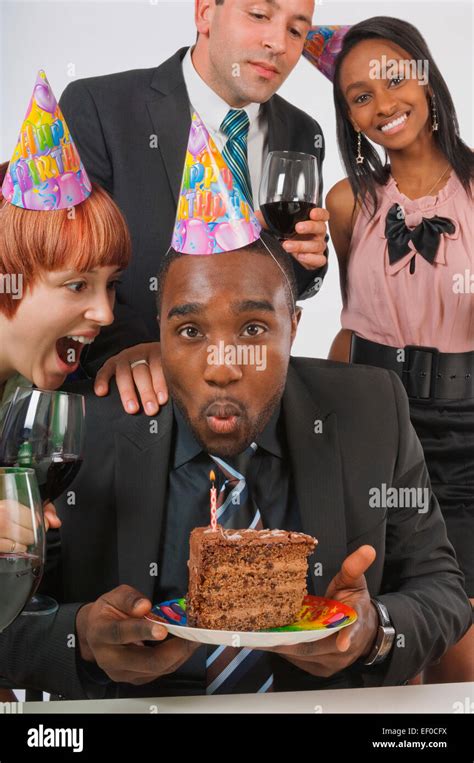 Birthday Celebration At The Office Stock Photo Alamy