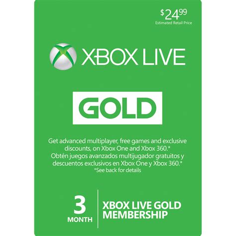 One hour super express, free shipping, store pickup, same day shipping available. Microsoft Xbox Live 3-Month Gold Membership Card 52K-00153 B&H