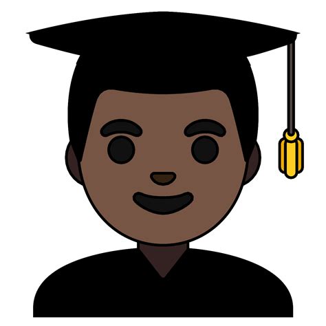👨🏿‍🎓 男学生 较深肤色 Emoji图片下载 高清大图、动画图像和矢量图形 Emojiall