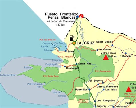 Mapa De La Frontera Norte De Costa Rica