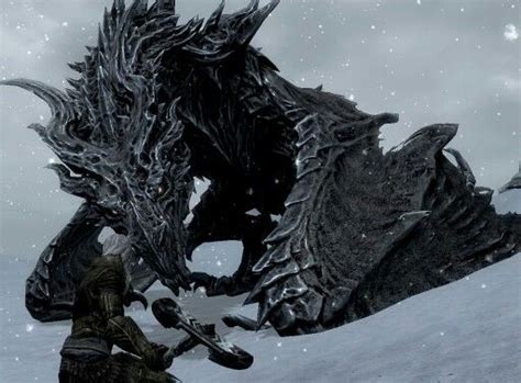 Face To Face With Alduin Dragon Pictures Gothic Fantasy Art Skyrim