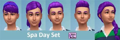 Mod The Sims Hairstyle Set In Purple By Wendy35pearly Sims 4 Hairs