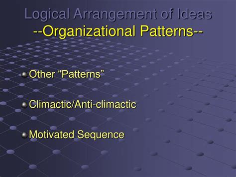 Ppt Logical Arrangement Of Ideas Organizational Patterns