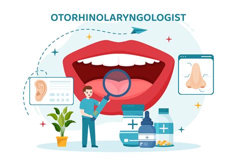 Otorhinolaryngologist Illustration With Medical Relating To The Ear