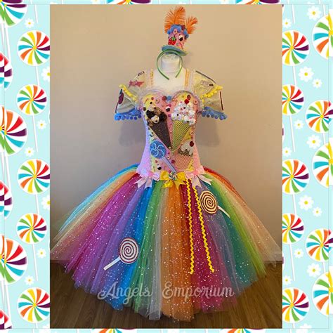 adult size candy land theme tutu dress rainbow sweets treats etsy uk