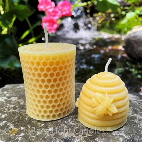 Honeybee Candle T Set 100 Beeswax Clean Burning All Etsy