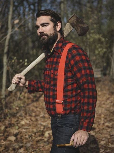 Men Plaid Lapel Shirt Outfit In 2020 Lumberjack Lumberjack Style
