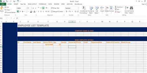 Employee List Excel Template Softwarehub Ng